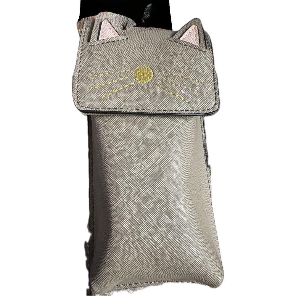 Brentano Stone‎ Grey Cat Crossbody Cell Phone Purse New